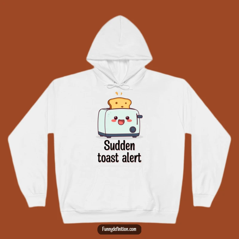 Funny Startled Toast Hoodie - Cozy Breakfast Surprise Humor Gift
