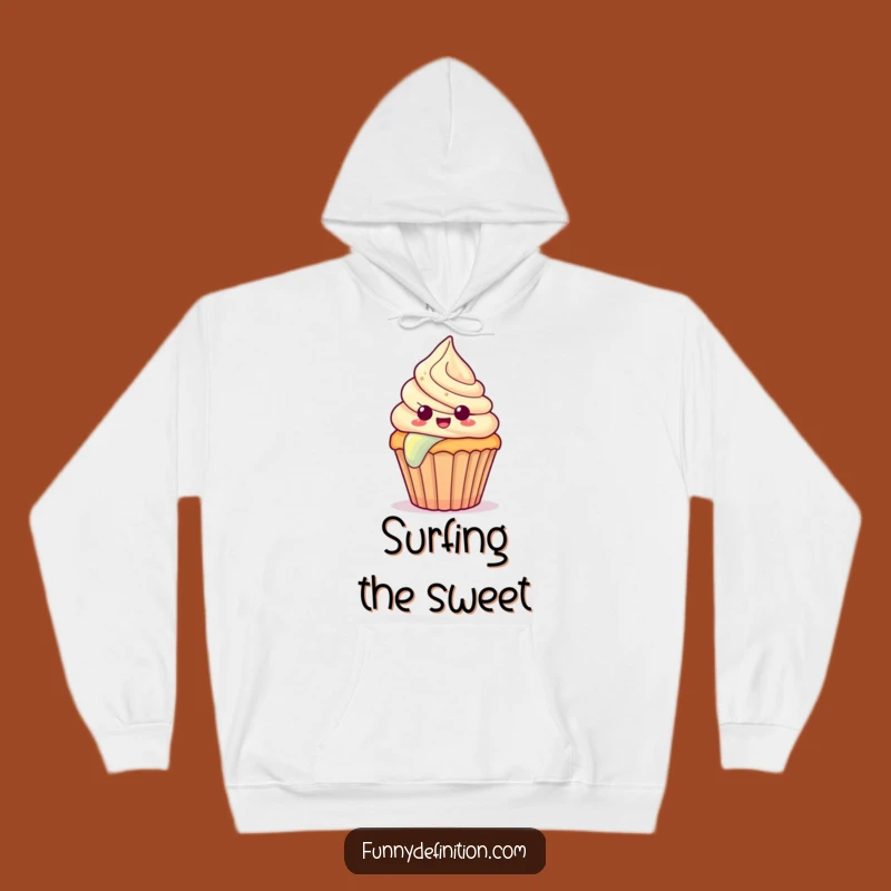 Funny Surprised Cupcake Hoodie - Cozy & Whimsical Rainbow Slide Sweatshirt Gift