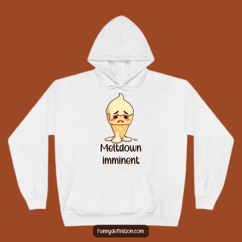 Funny Melting Ice Cream Hoodie - Cozy Worried Treat Humor Gift