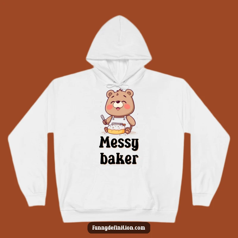 Funny Bear Baking Hoodie: Cozy Comfort for the Clumsy Baker