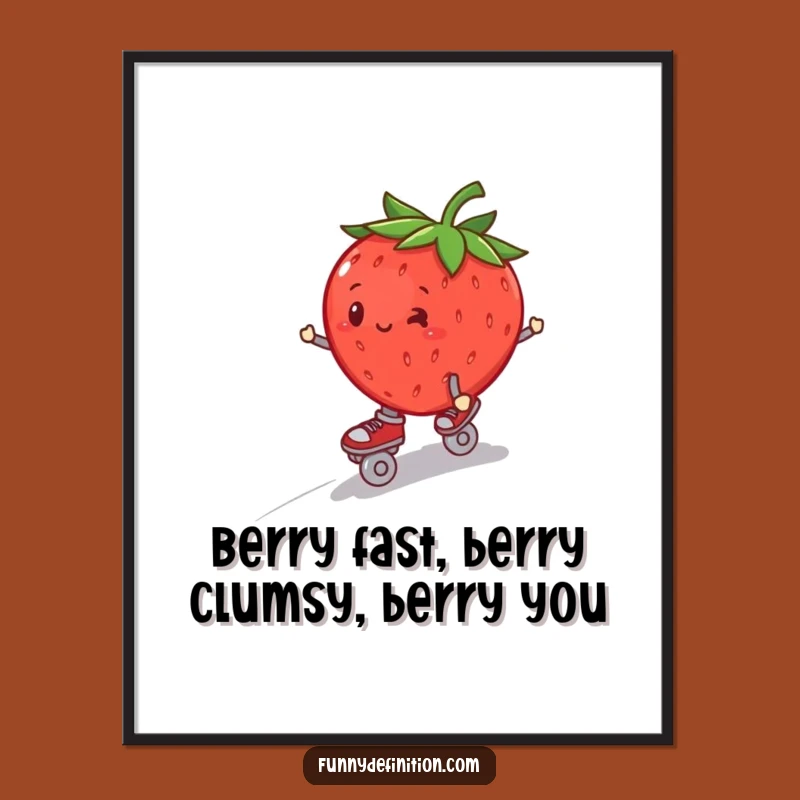 Free Printable Wall Art: Funny Wobbling Strawberry Skater Downloadable Decor!