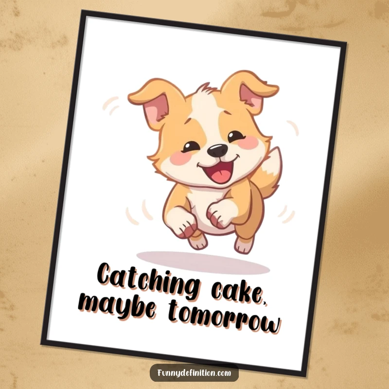 Funny Free Printable Wall Art of a dog spinning into a dizzy blur, capturing playful energy and humor.