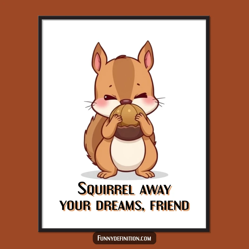 Free Printable Squirrel Wall Art: Nutty Secret Humorous Downloadable Poster