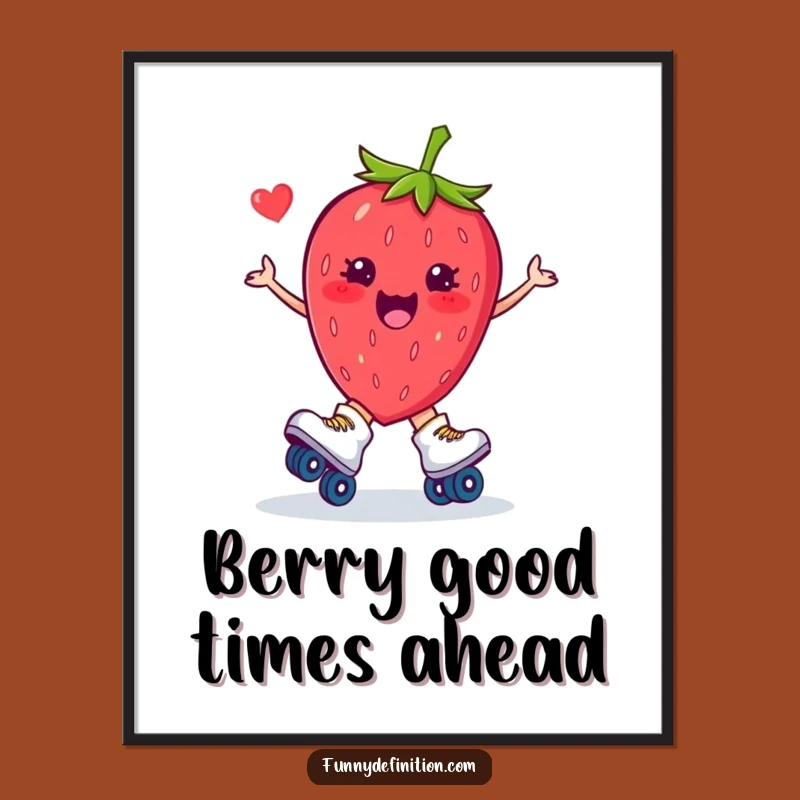 Free Printable Wall Art: Hilarious Strawberry Skater Art Download!