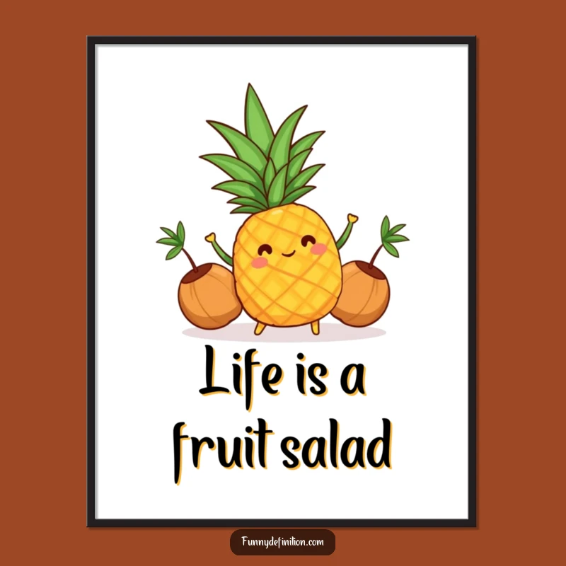 Free Printable Wall Art: Juggling Pineapple Tropical Vibes Art!