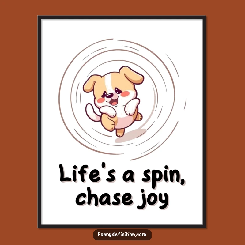 Funny Free Printable Wall Art: Dizzy Dog's Spiral - Quirky Downloadable Decor