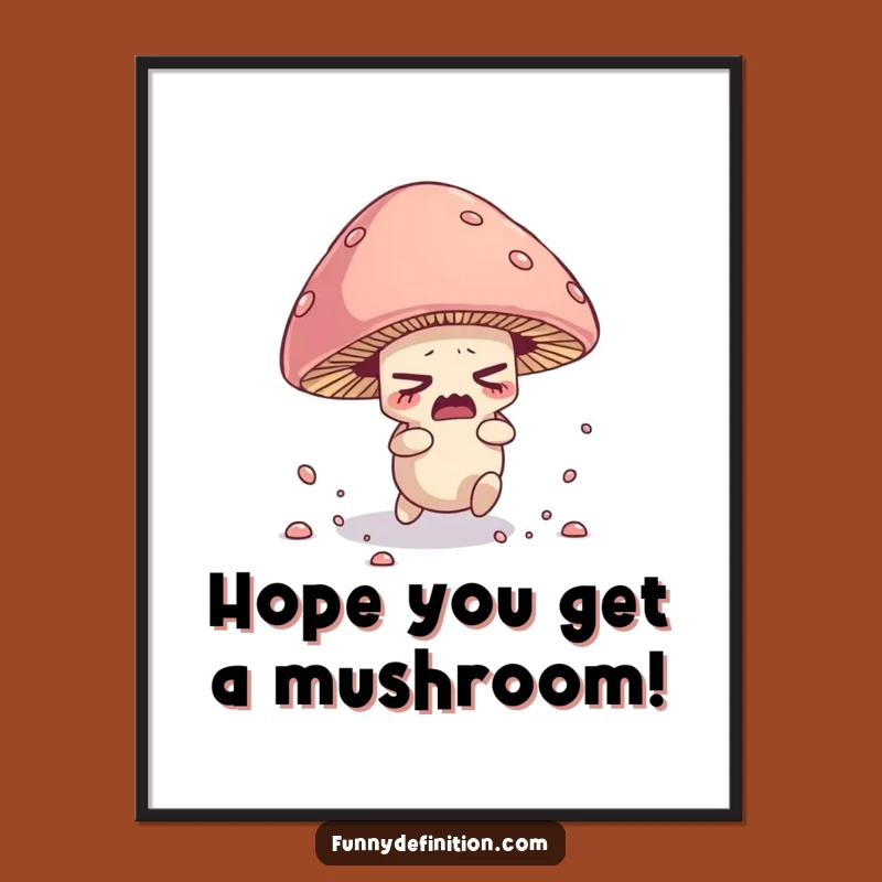 Funny Free Printable Wall Art: Mushroom's Spore-tacular Mishap!