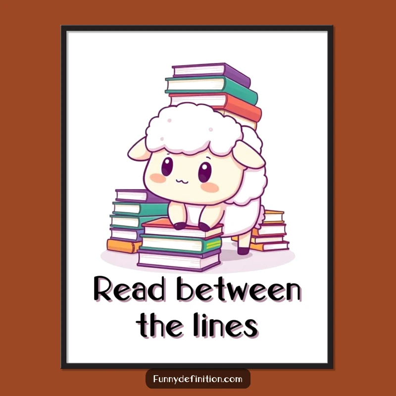 Free Printable Wall Art: Startled Sheep Book Meme Art Downloadable