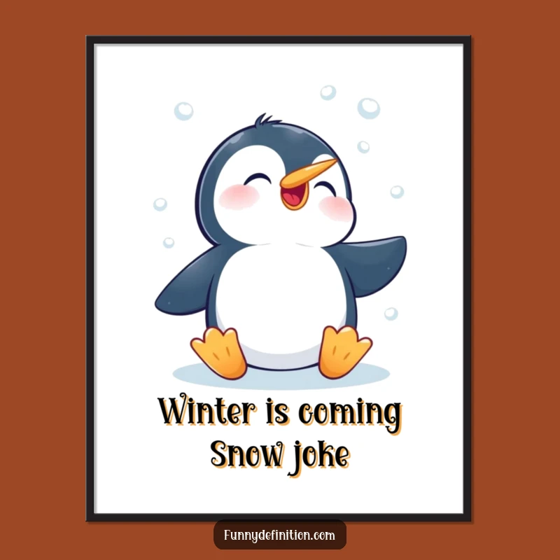 Free Printable Penguin Snowflakes Wall Art: Hilarious Cute Animal Downloadable Art for Instant Fun