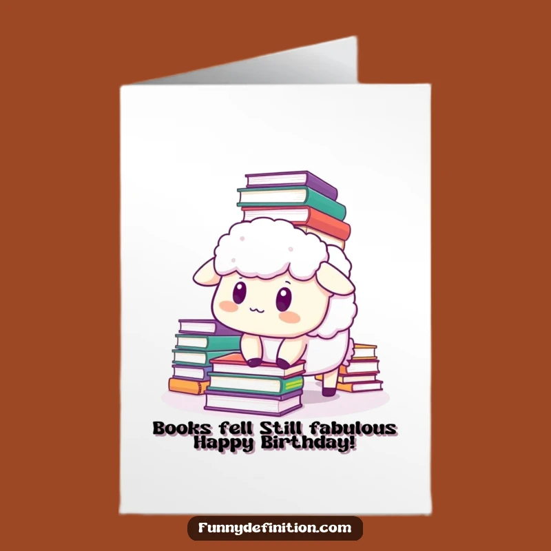 Free Printable Funny Birthday Card: Startled Sheep Book Meme Downloadable