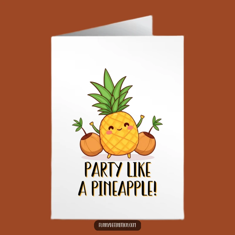 Free Printable Birthday Card: Juggling Pineapple's Tropical Fun!