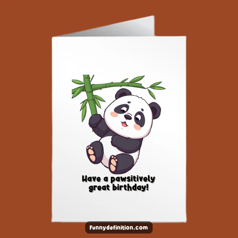 Free Printable Funny Birthday Card: Upside Down Panda, Hilarious Downloadable Gift for Friends
