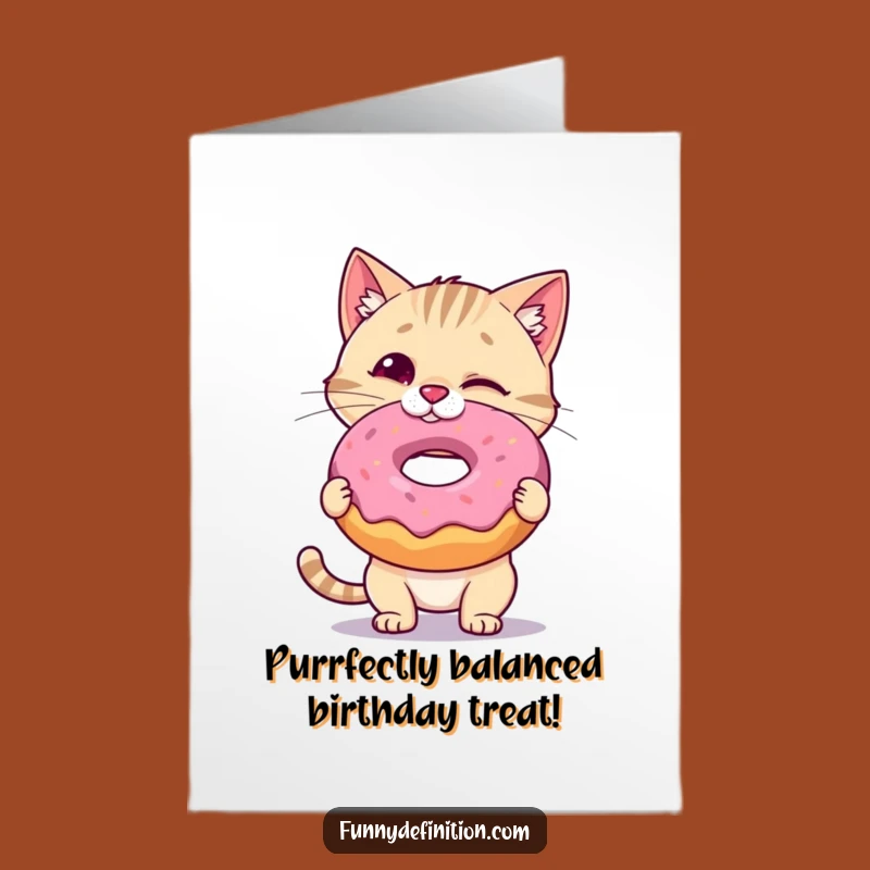 Free Printable Cat Donut Birthday Card - Hilarious Downloadable Gift for Sweet Celebrations