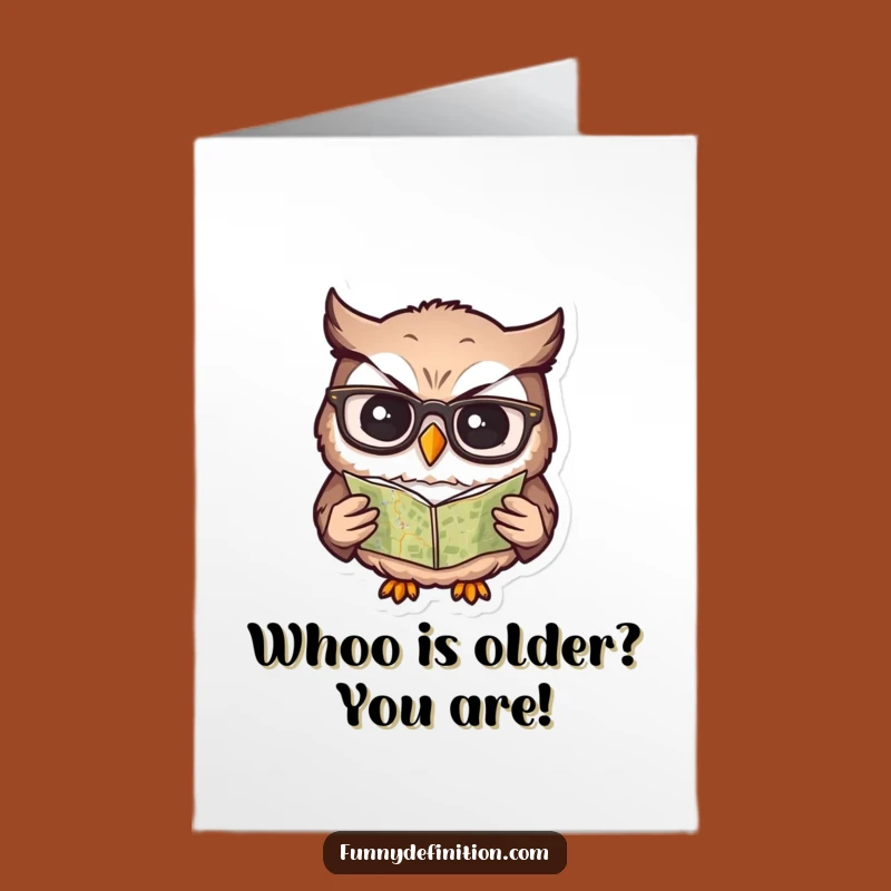 Free Printable Birthday Card: Confused Owl's Map Mishap - Funny Downloadable Gift