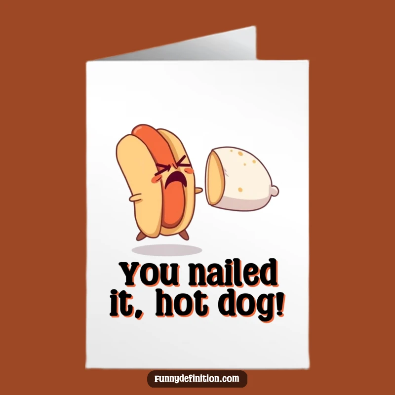 Free Printable Congrats Card: Hot Dog Escape - Funny Downloadable Gift