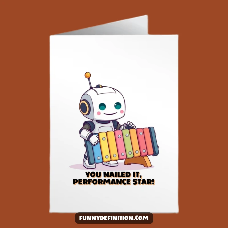 Free Printable Robot Xylophone Congrats Card - Funny Downloadable Achievement Gift