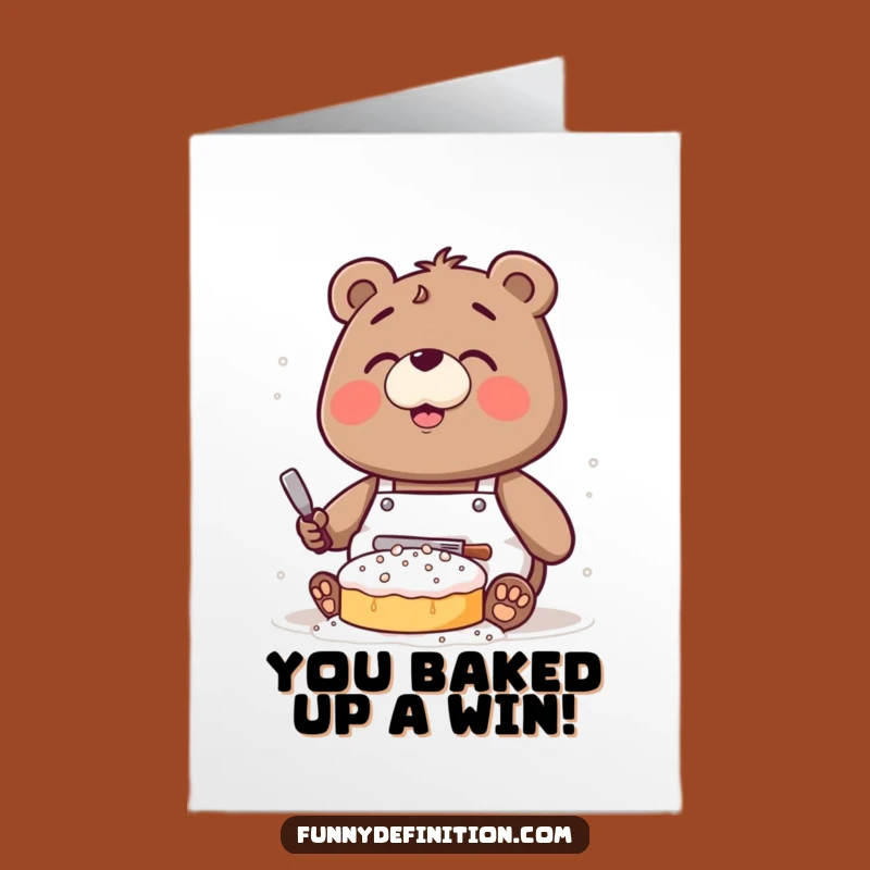 Free Printable Bear Congrats Card: Funny Downloadable for Trying Their Best