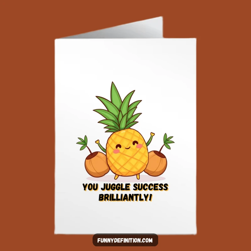 Free Printable Congrats Card: Pineapple's Amazing Coconut Juggling!
