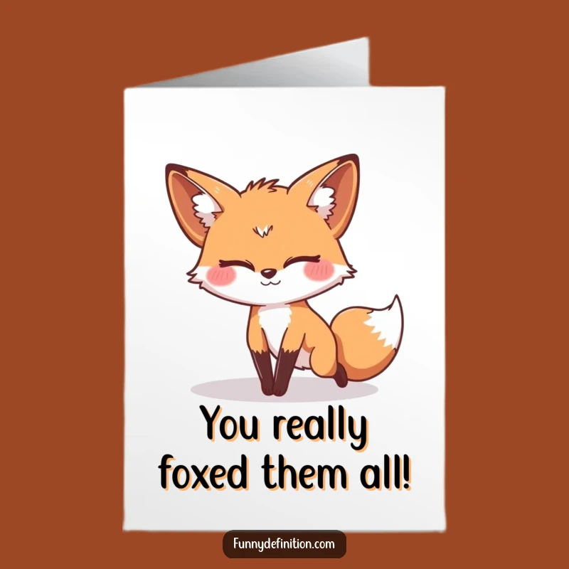 Free Printable Fox Congrats Card: Silly Tripping Design, Downloadable Gift!