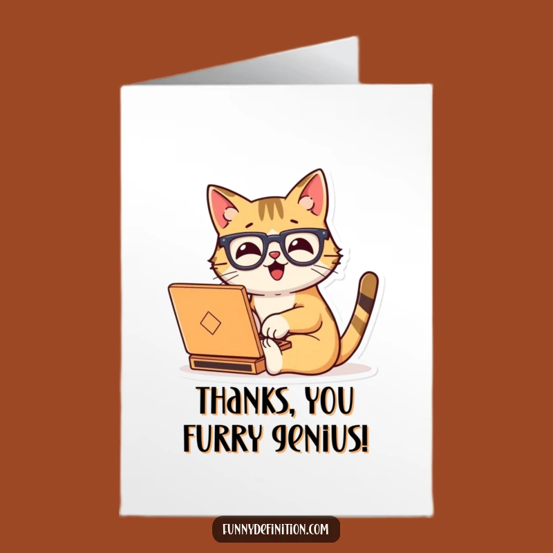 Free Printable Cat Thank You Card: Funny Downloadable for Their Hard Work