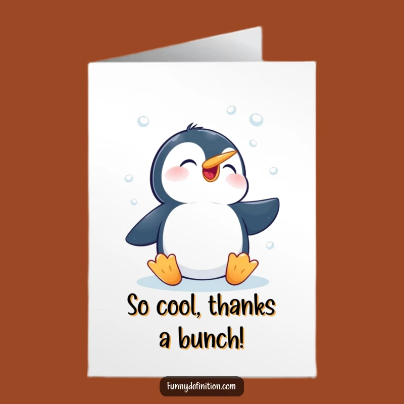 Free Printable Penguin Thank You Card: Hilarious Snowflakes Theme for a Quirky Downloadable Gift