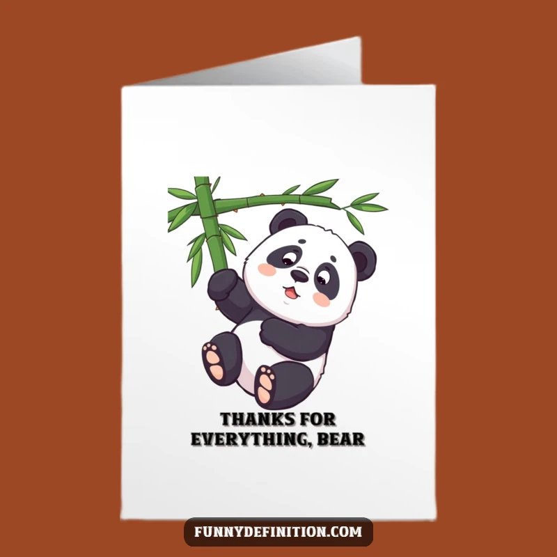 Free Printable Thank You Card: Upside Down Panda Gratitude, Humorous Downloadable Gift
