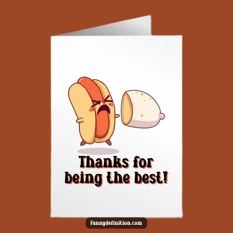 Funny Free Printable Thank You Card: Hot Dog Escape - DIY Downloadable Gift