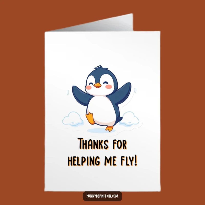 Free Printable Thank You Card: Penguin Ambition - Humorous Gratitude Downloadable