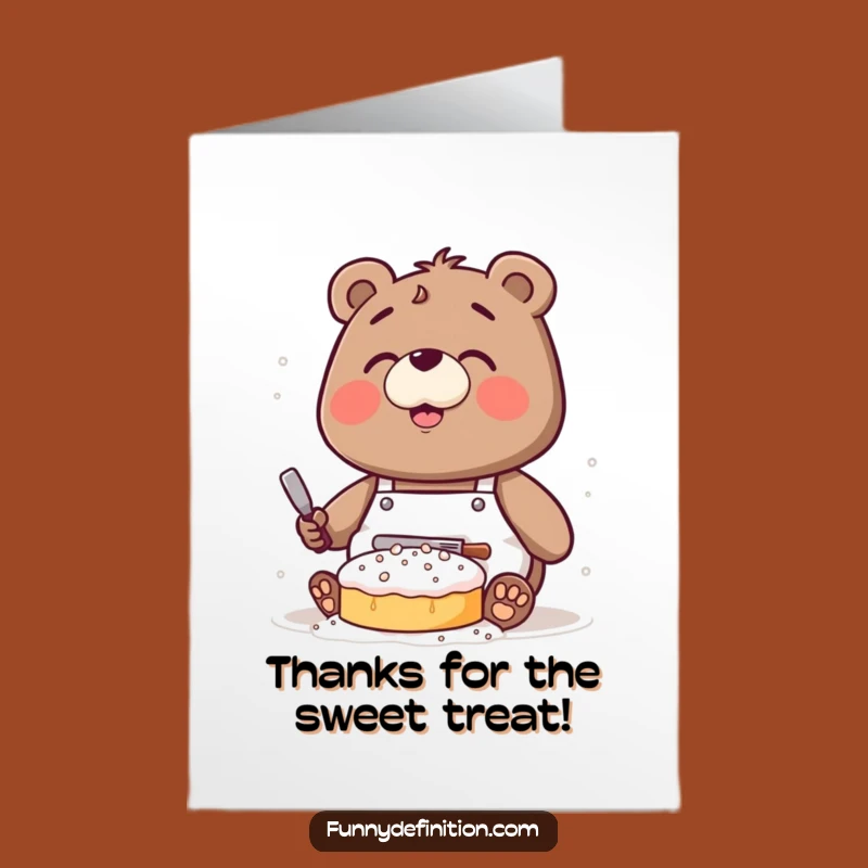 Free Printable Bear Thank You Card: Funny Downloadable for Their Efforts