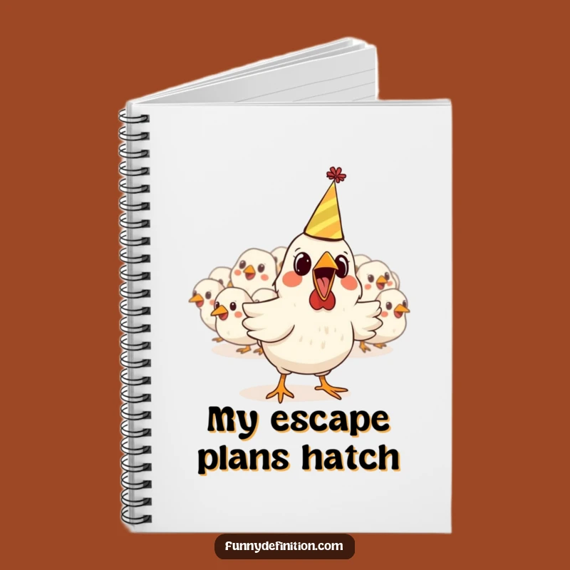 Funny Chicken Party Notebook: Jot Down Notes with Hilarious Escape Gift