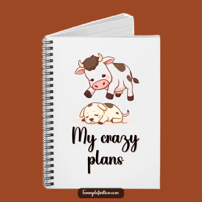 Funny Cow Jumping Dog Notebook - Hilarious Journal for Farm Thoughts