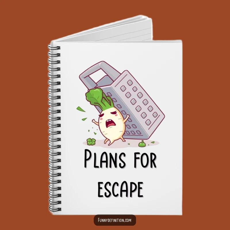 Funny Panicked Radish Grater Notebook: Jot Down Your Escapes