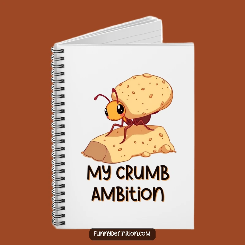 Funny Ant Carrying Giant Crumb Notebook - Motivational Journal for Ideas