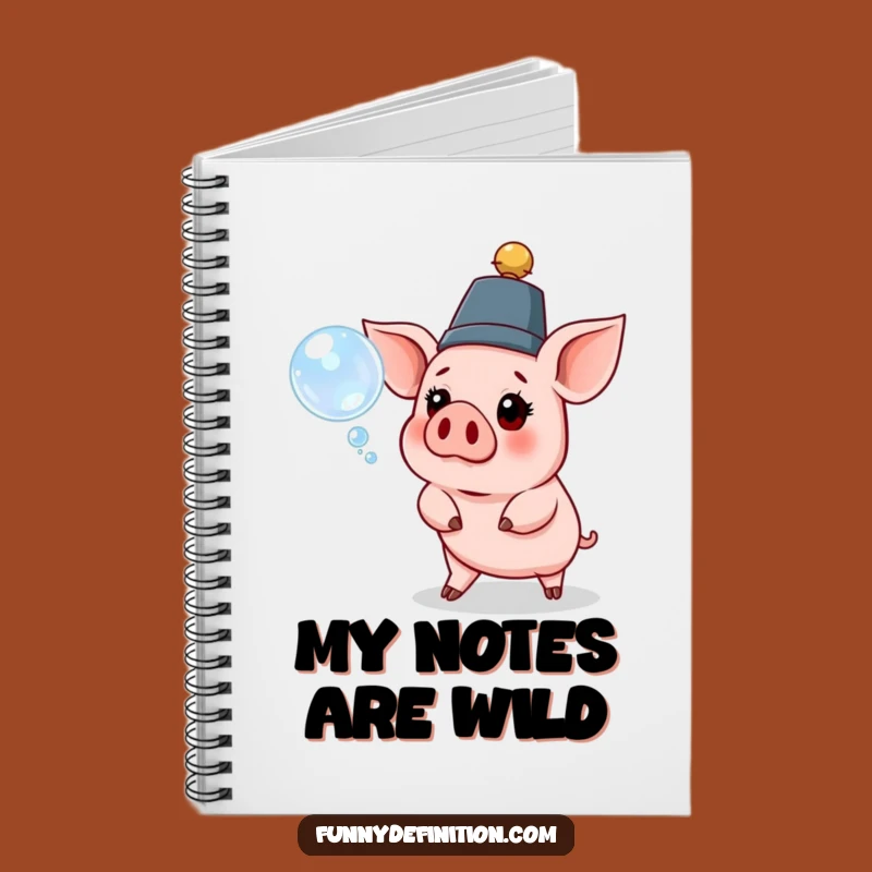 Funny Pig Hat Bubble Notebook - Journal Your Silly Ideas