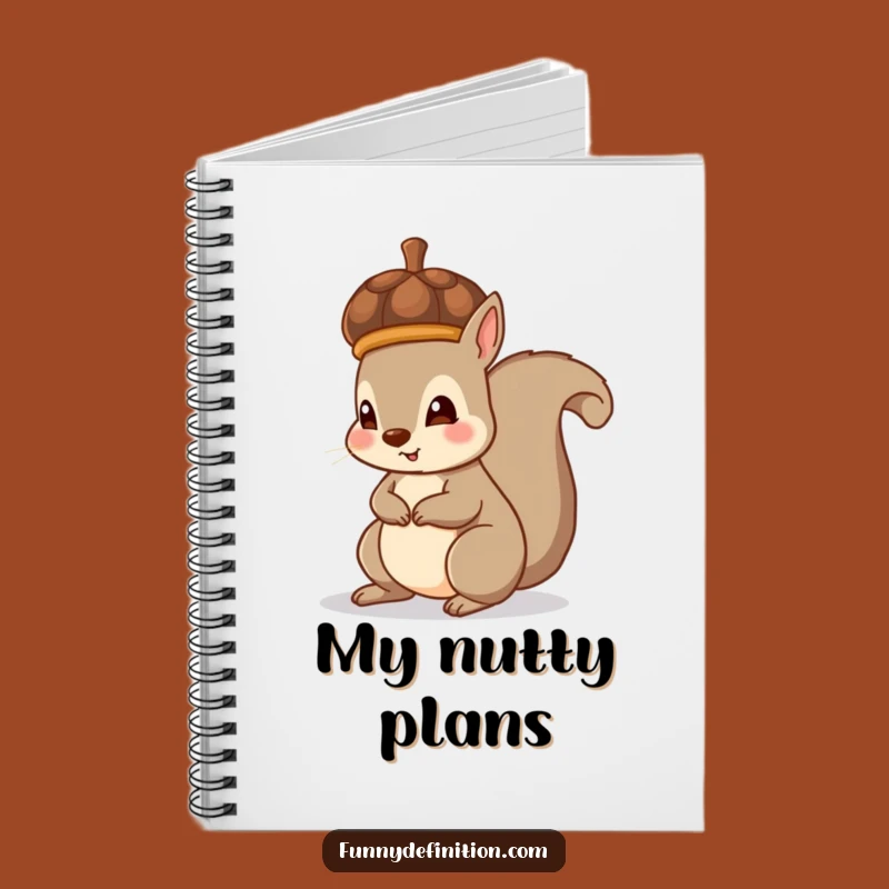 Funny Squirrel Acorn Hat Notebook - Adorable Woodland Journal for Notes