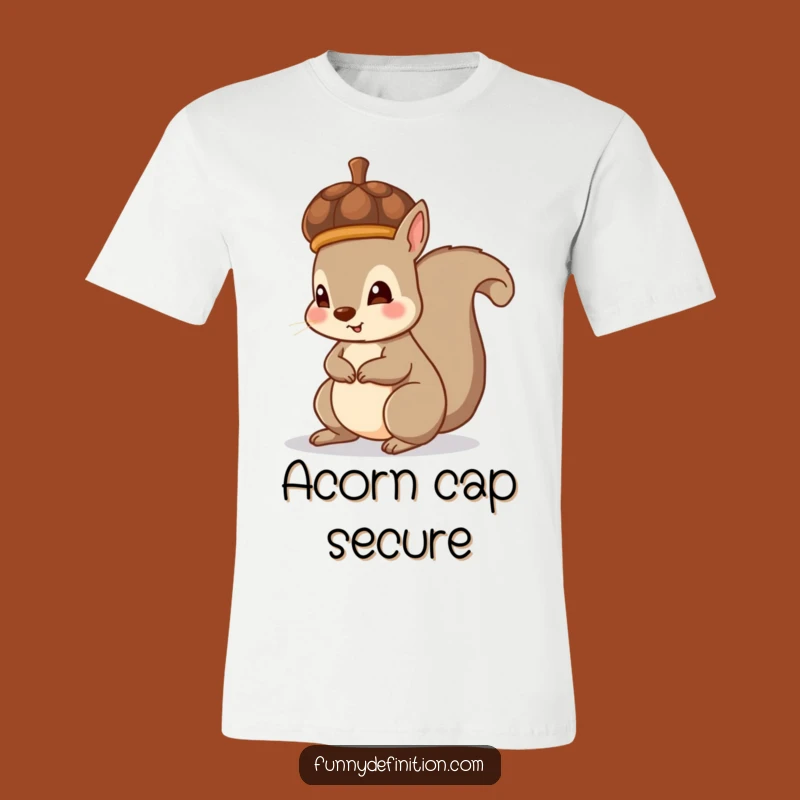 Funny Squirrel Acorn Hat T-Shirt - Adorable Woodland Mishap Tee Gift