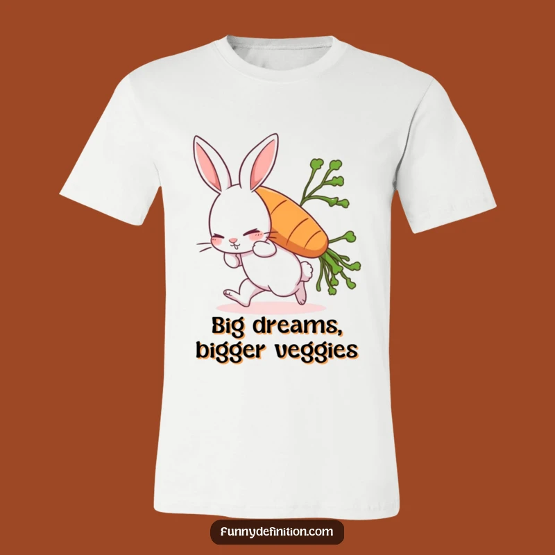 Funny Struggling Rabbit Carrot T-Shirt - Hilarious Gardener Gift