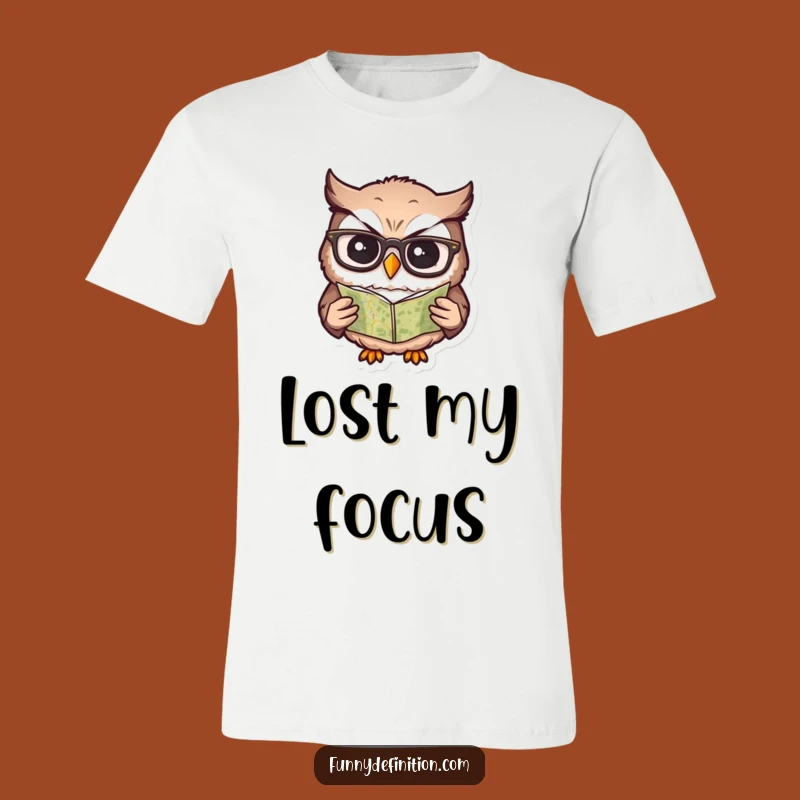 Funny Confused Owl T-Shirt - Hilarious Spectacled Bird Map Reader Tee Gift