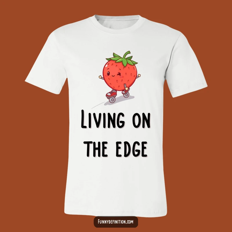 Funny Strawberry Roller Skate T-Shirt - Roll with Laughter, Great Funny Gift