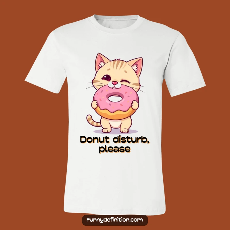 Hilarious Cat Donut Balance T-Shirt: Wobbly Feline Fun Tee, Ideal Funny Gift for Cat Fans