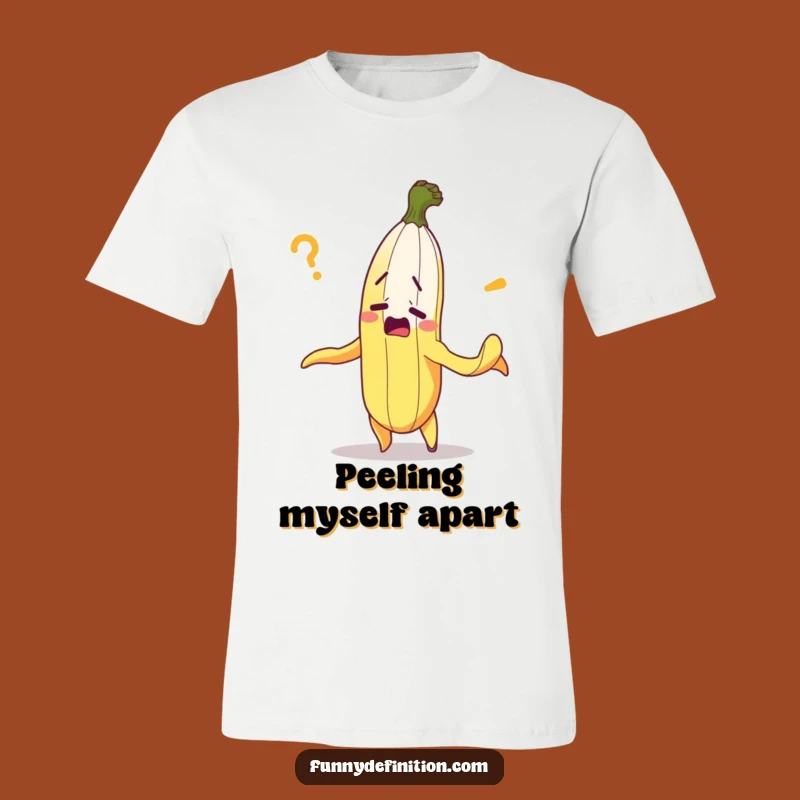 Funny Bewildered Banana T-Shirt - Hilarious Self-Peeling Confusion Tee for Laughs