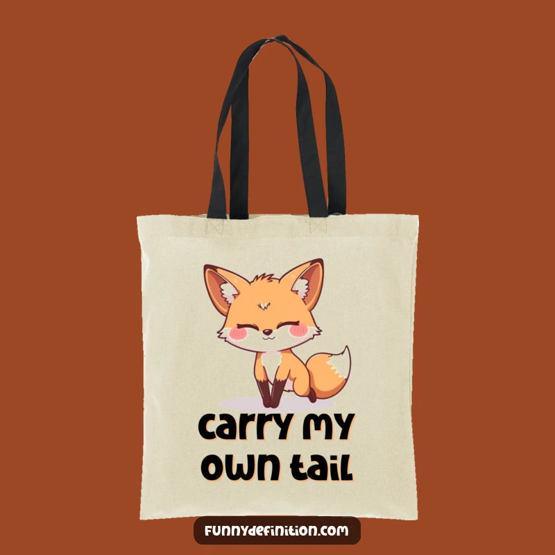 Funny Fox Tail Tote Bag - Hilarious Clumsy Fox Carryall Gift