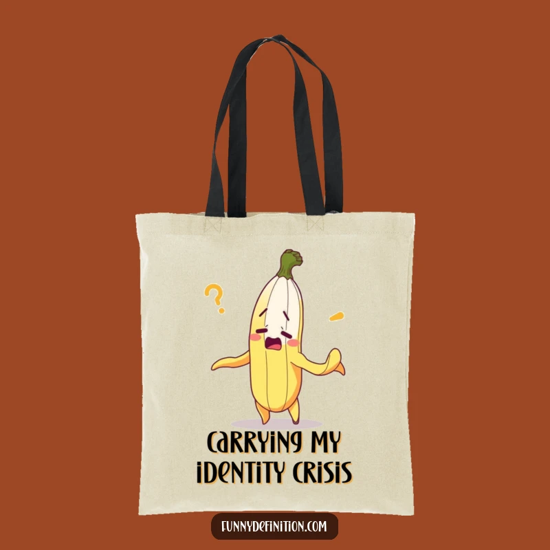 Funny Bewildered Banana Tote Bag - Hilarious Peel-Self Confusion Shopping Bag Gift