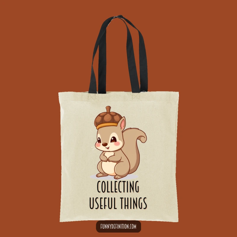 Funny Squirrel Acorn Hat Tote Bag - Adorable Woodland Shopping Bag Gift