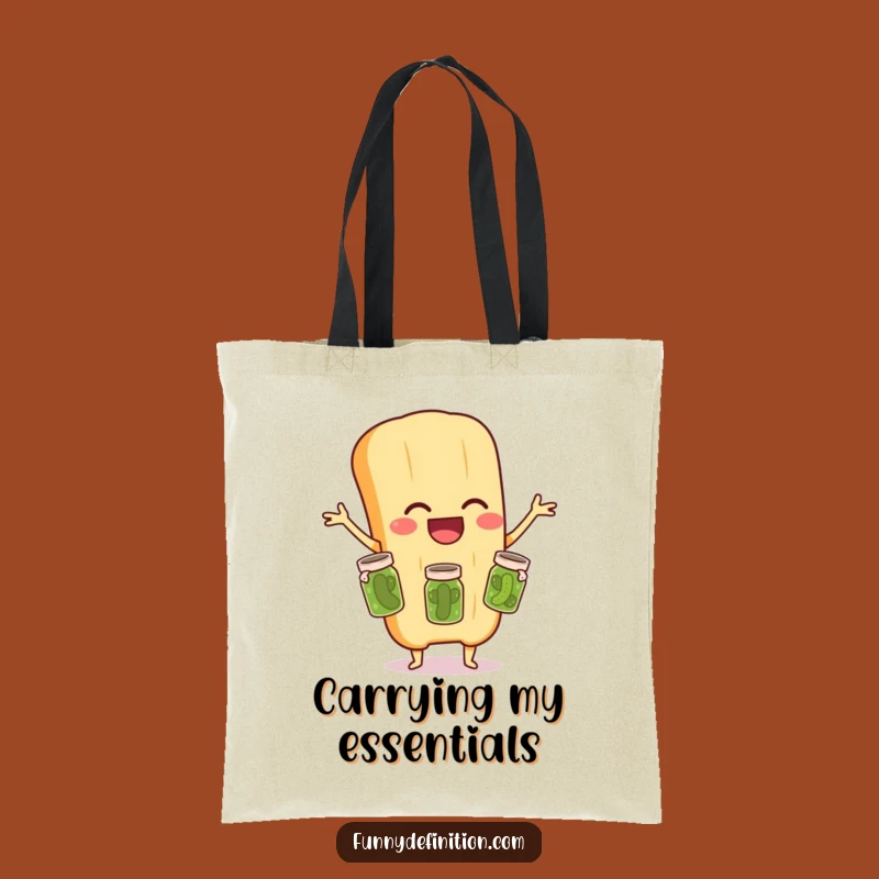 Funny Baguette Juggling Pickles Tote Bag: Durable & Humorous Carry-All