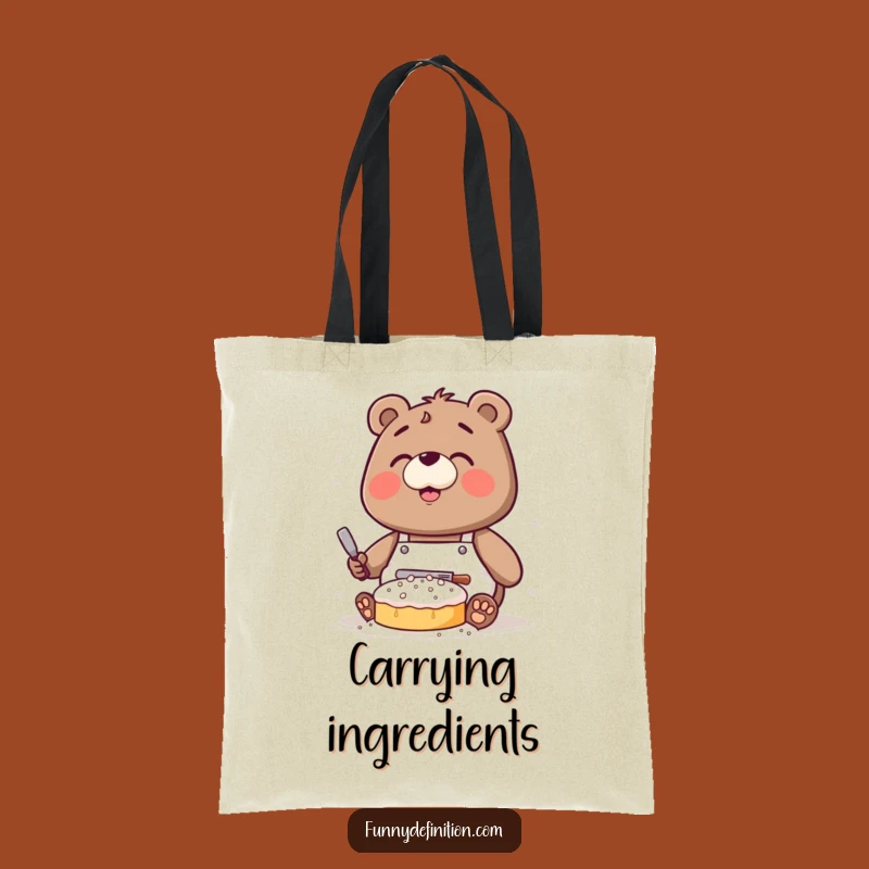 Funny Bear Baking Tote Bag: Carry Your Messy Creations